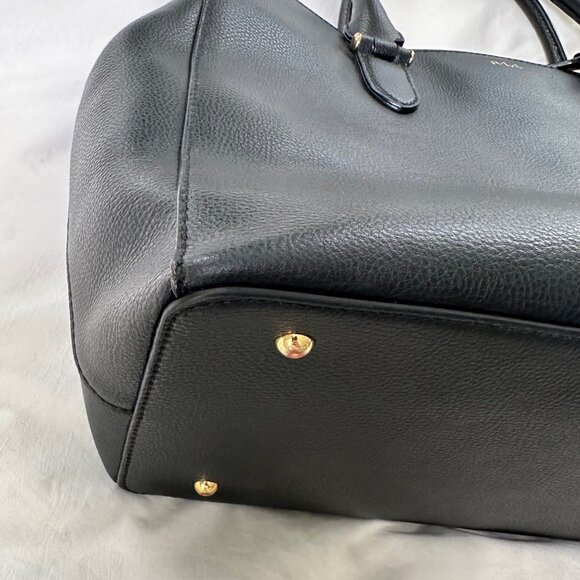 Lauren Ralph Lauren Black Leather Newbury Double Zip Satchel - Picture 14 of 15